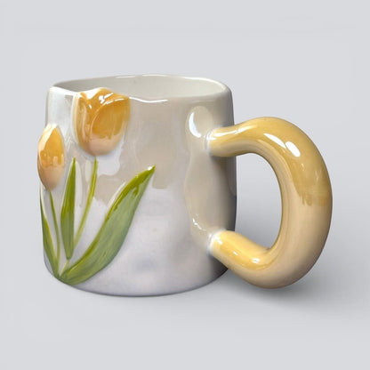 Tulip Meadow Ceramic Mug - Yellow