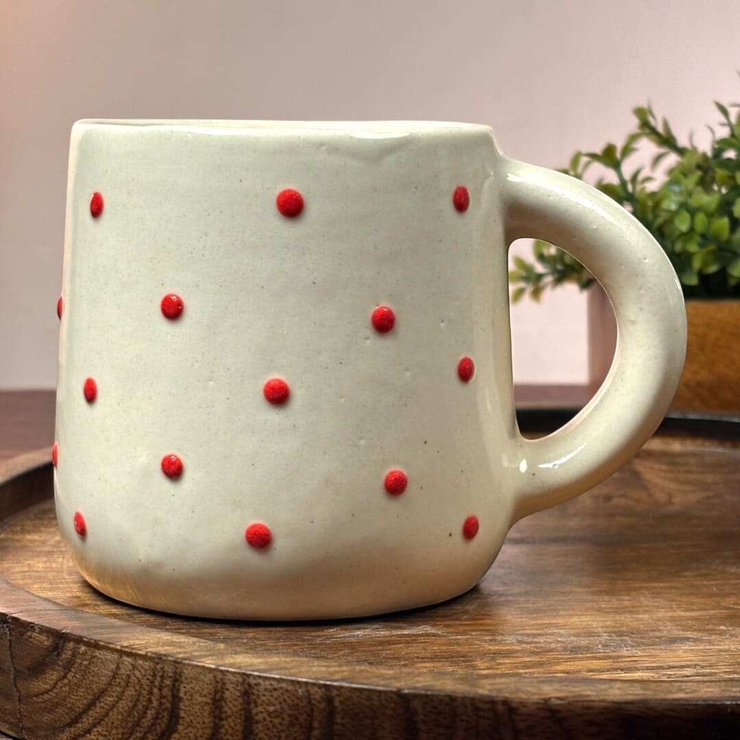 Polka Bow Ceramic Cup