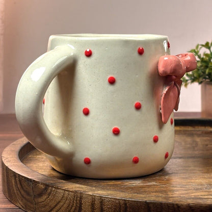 Polka Bow Ceramic Cup