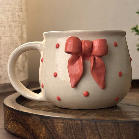 Blush Bow Ceramic Cup