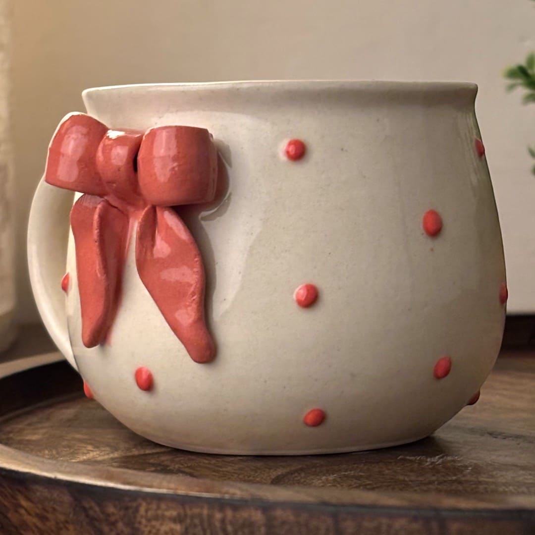 Blush Bow Ceramic Cup