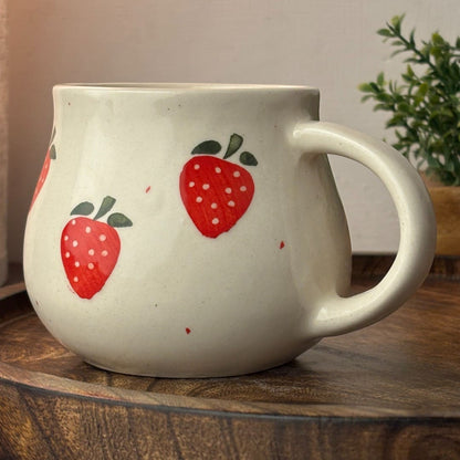 Strawberry Dot Ceramic Cup