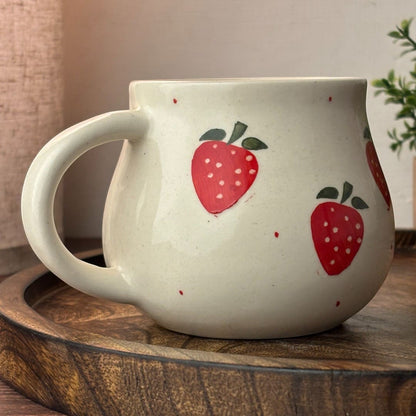 Strawberry Dot Ceramic Cup