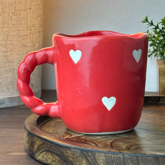 Crimson Hearts Ceramic Cup