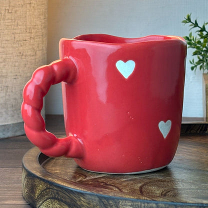 Crimson Hearts Ceramic Cup