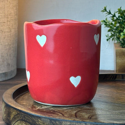 Crimson Hearts Ceramic Cup