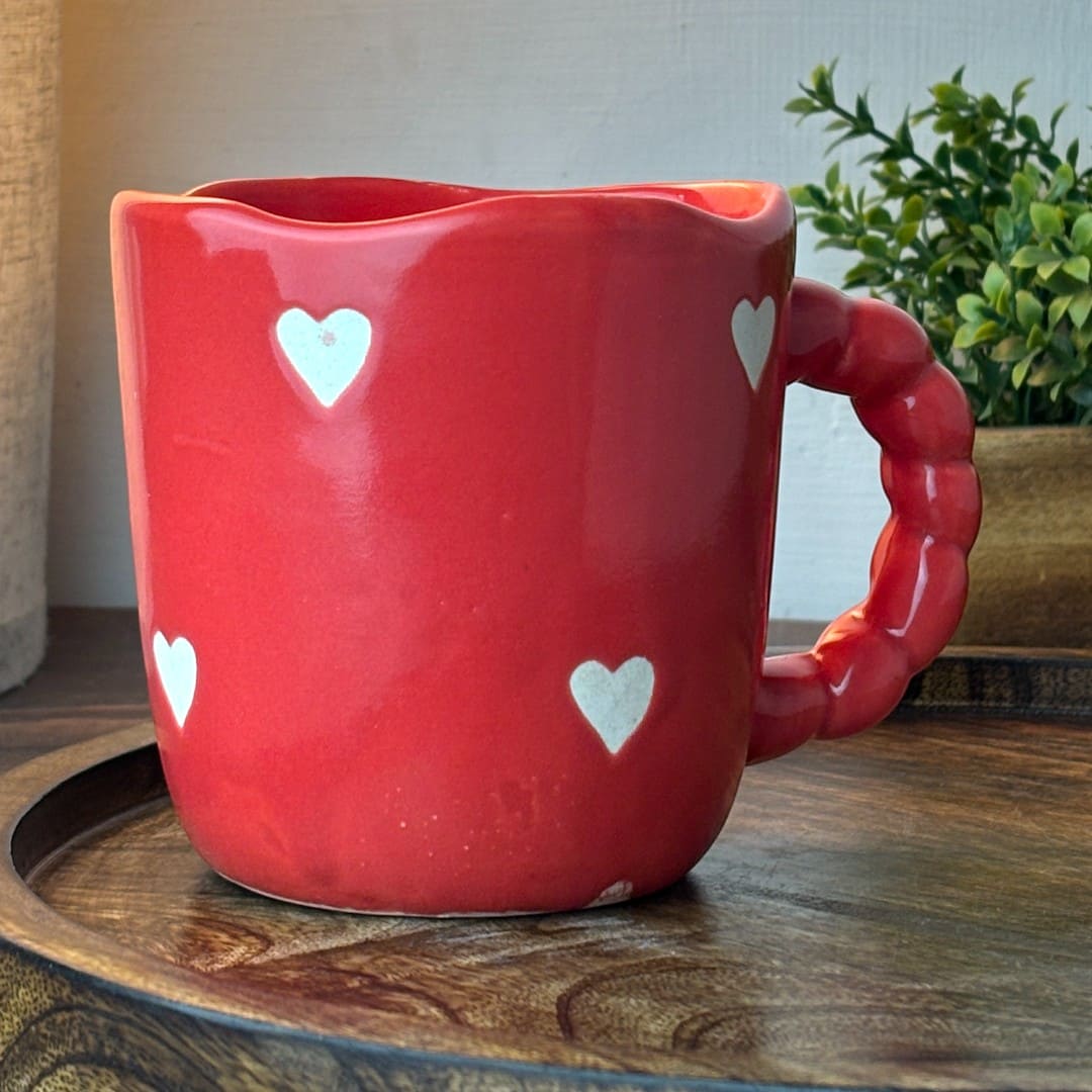 Crimson Hearts Ceramic Cup