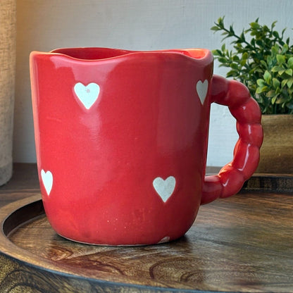 Crimson Hearts Ceramic Cup