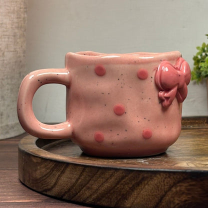 Dainty Bow Ceramic Mug - Pink