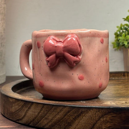 Dainty Bow Ceramic Mug - Pink