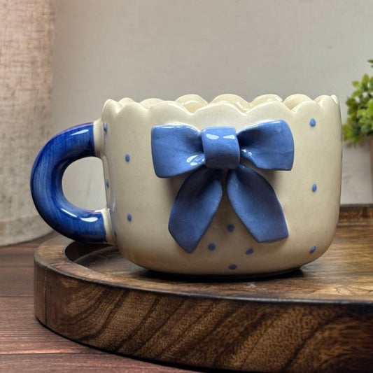 Blue Bow Ceramic Mug