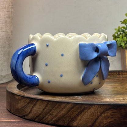 Blue Bow Ceramic Mug