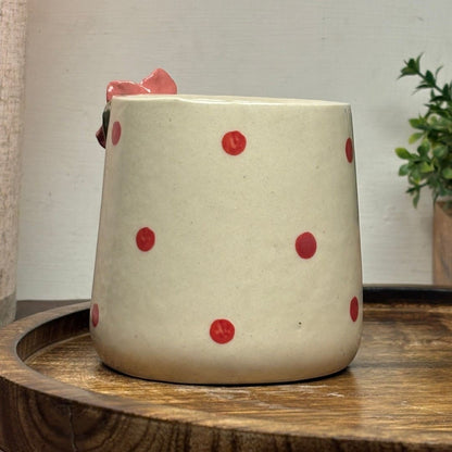 Polka Rose Ceramic Cup