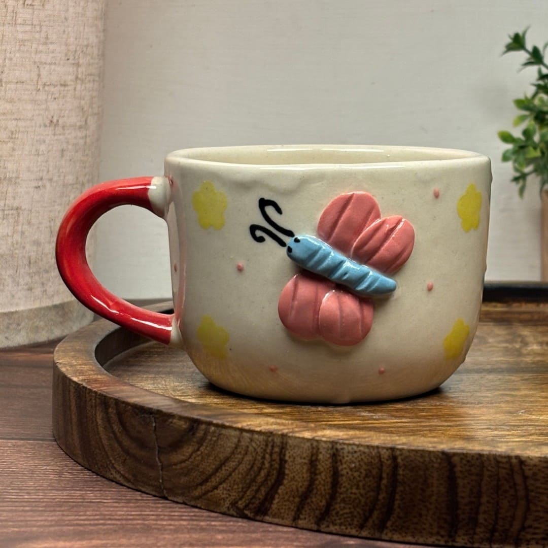 Sculpted Butterfly Ceramic Mug