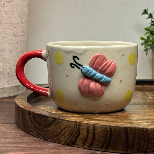 Sculpted Butterfly Ceramic Mug