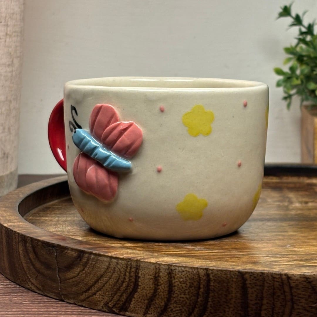 Sculpted Butterfly Ceramic Mug