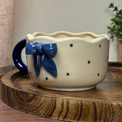 Blue Bow Ceramic Mug