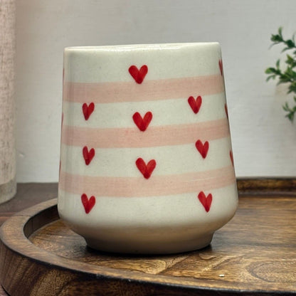 Heart Stripes Ceramic Mug