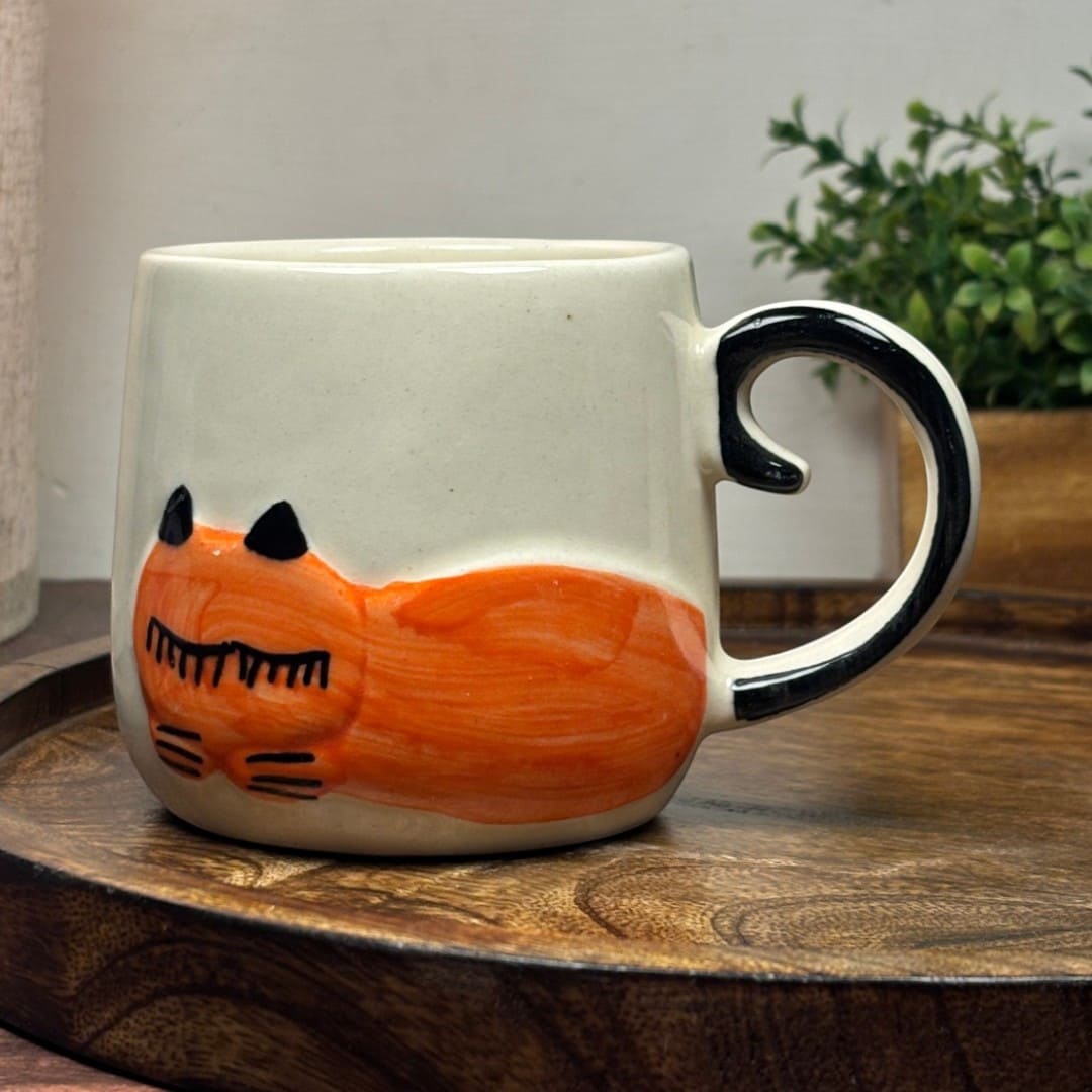 Sleepy Cat Ceramic Mug