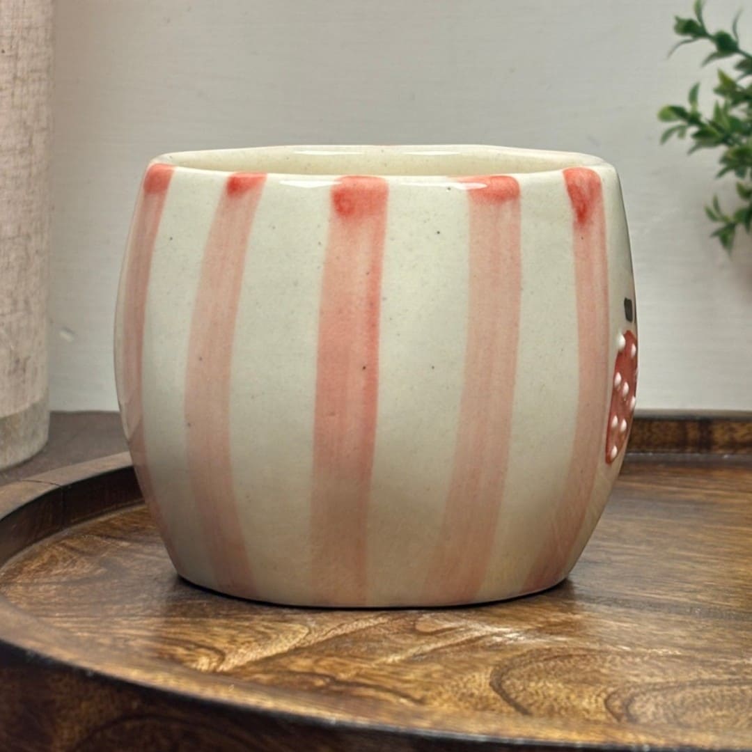 Strawberry Stripes Ceramic Mug