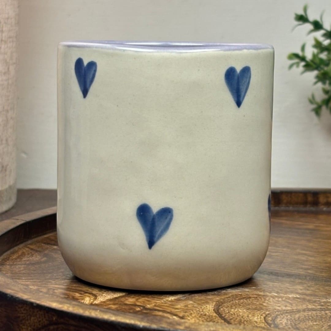 Violet Hearts Ceramic Mug