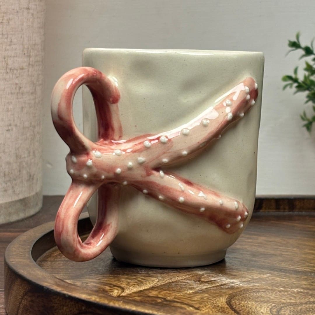 Bow Handle Ceramic Mug
