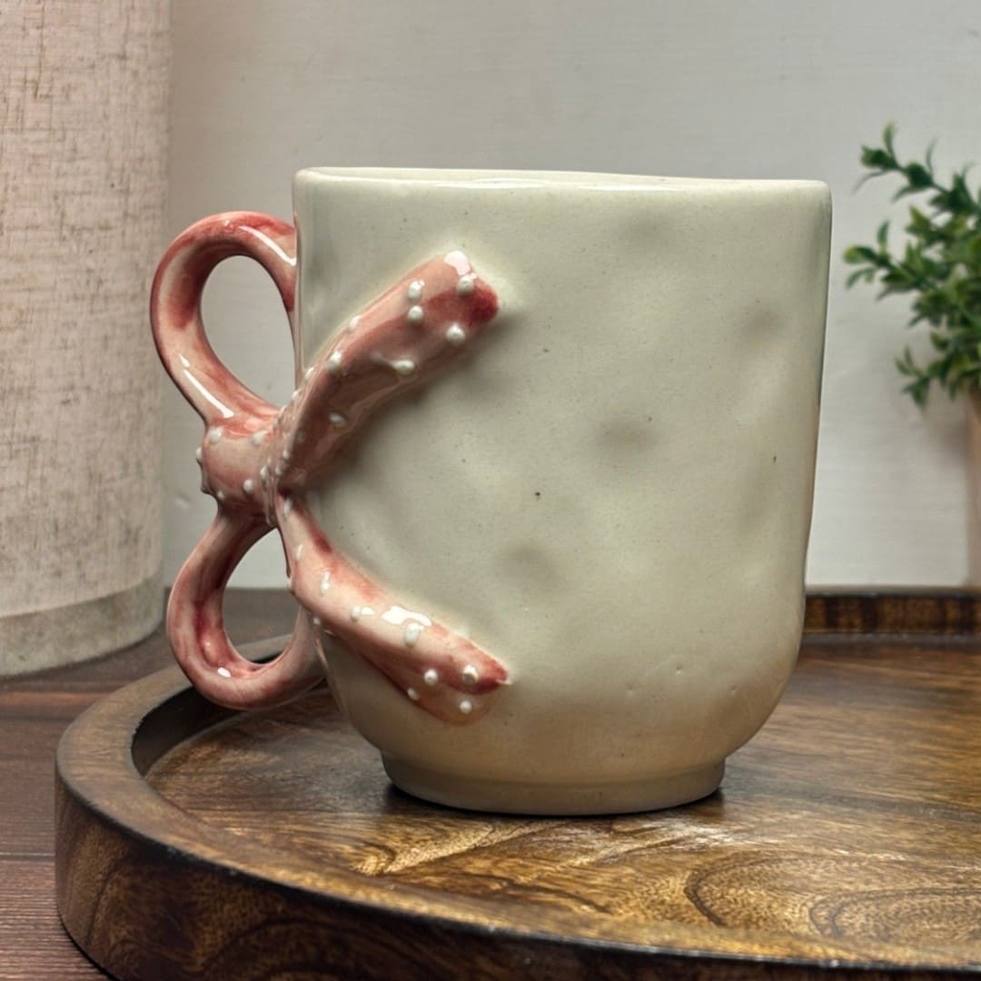 Bow Handle Ceramic Mug