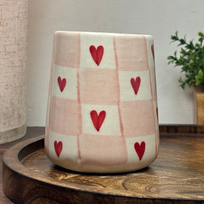 Heart Grid Ceramic Mug