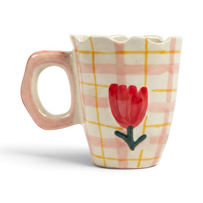 Scalloped Rose Ceramic Mug