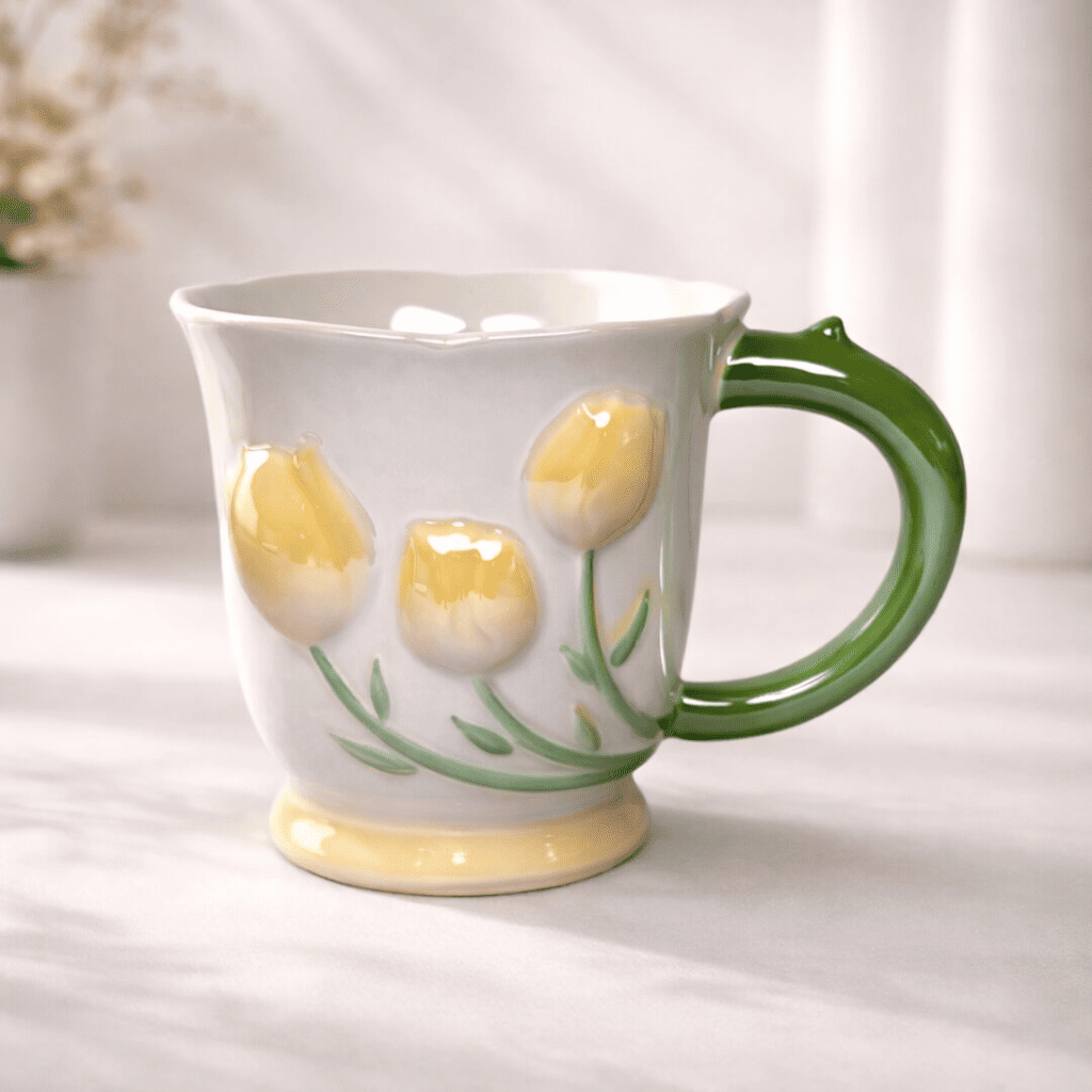 Tulip Buds Ceramic Mug - Yellow