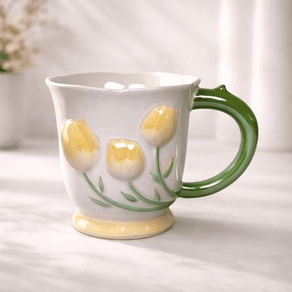 Tulip Buds Ceramic Mug - Yellow