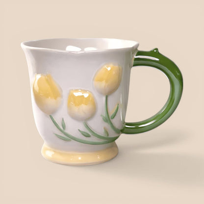 Tulip Buds Ceramic Mug - Yellow