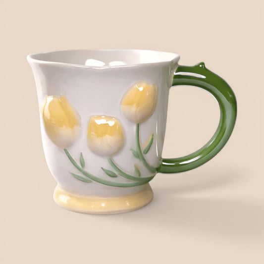 Tulip Buds Ceramic Mug - Yellow