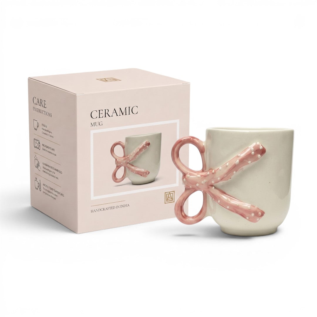 Bow Handle Ceramic Mug (Gift Box)