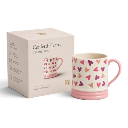 Confetti Hearts Ceramic Mug (Gift Box)