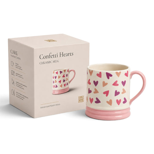 Confetti Hearts Ceramic Mug (Gift Box)