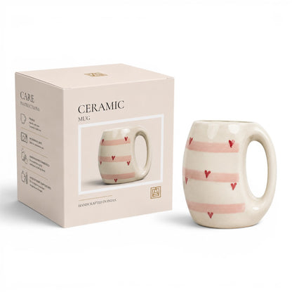 Blush Stripe Ceramic Mug (Gift Box)