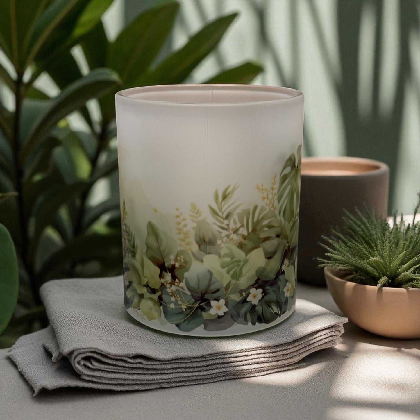 Monstera Calm Frosted Glass Mug
