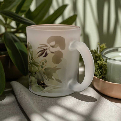 Monstera Calm Frosted Glass Mug
