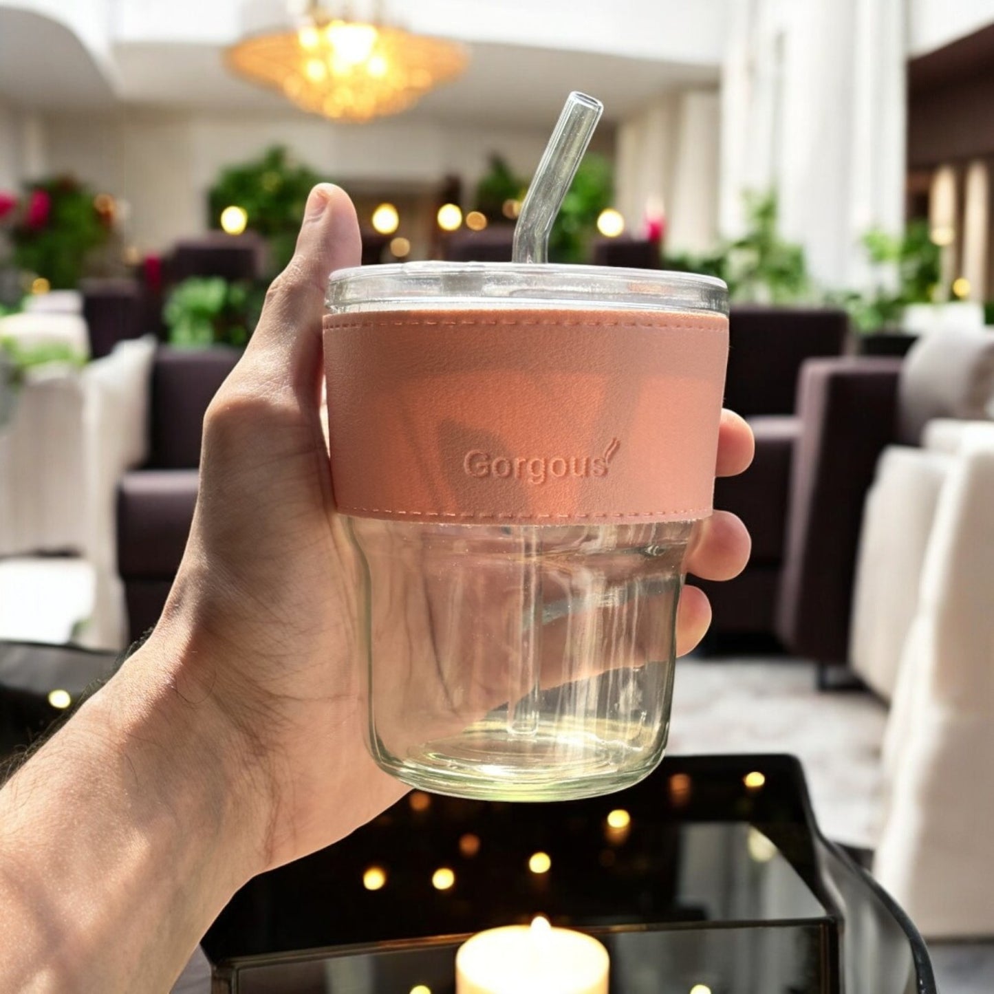 All-Purpose Premium Glass (With Straw and Lid)