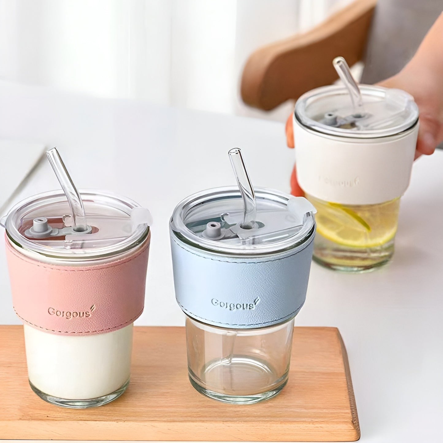 All-Purpose Premium Glass (With Straw and Lid)