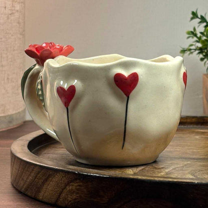 Rose Bloom Ceramic Cup