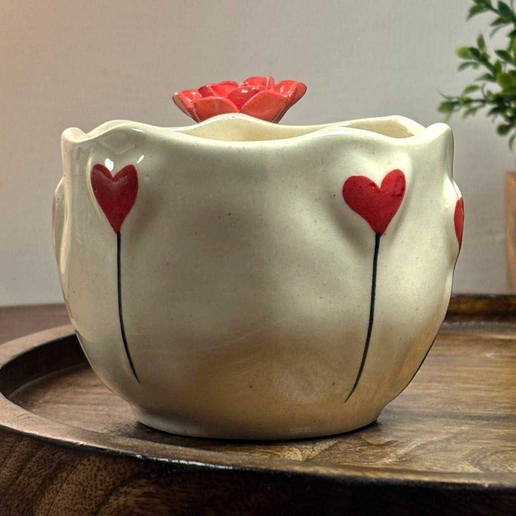 Rose Bloom Ceramic Cup