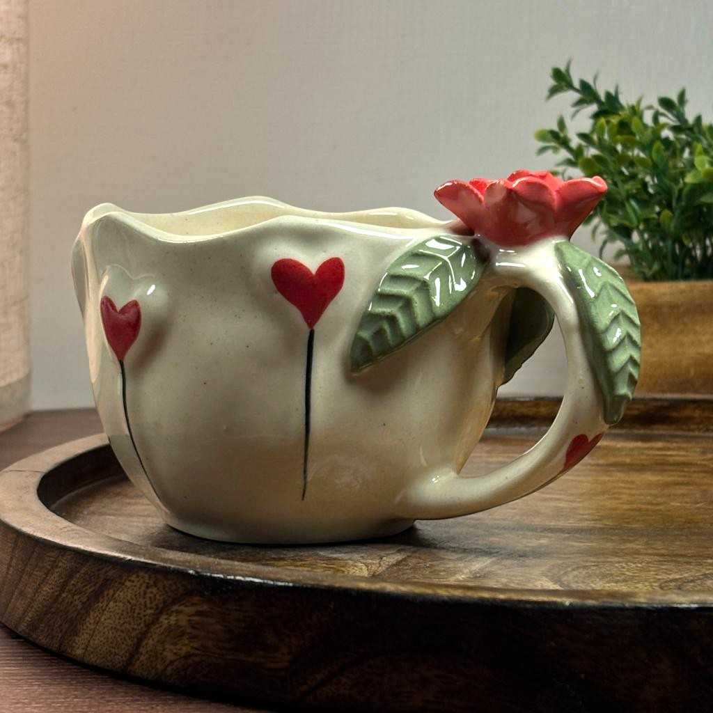 Rose Bloom Ceramic Cup
