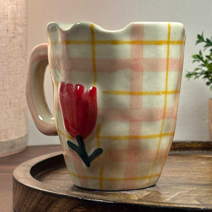 Scalloped Rose Ceramic Mug