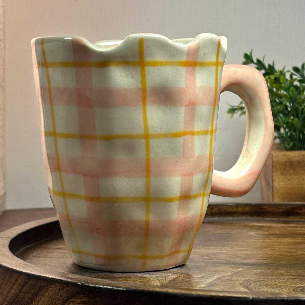 Scalloped Rose Ceramic Mug