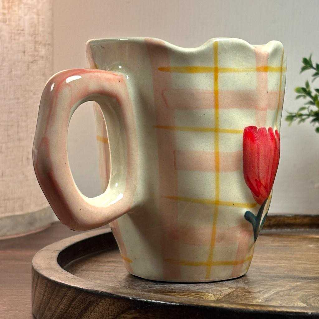 Scalloped Rose Ceramic Mug