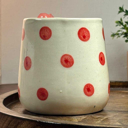 Polka Rose Ceramic Cup