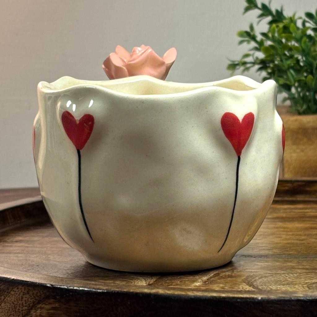 Rose Bloom Ceramic Cup - Pink