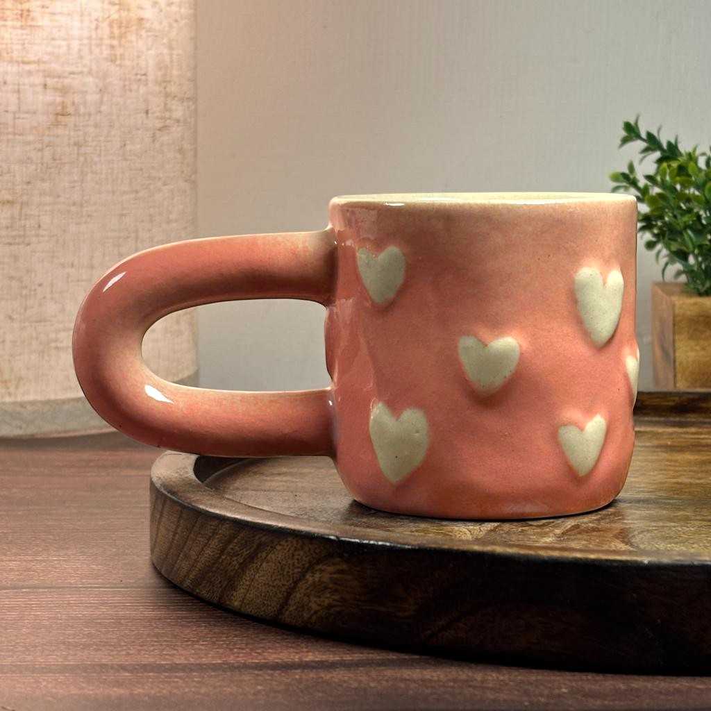 Puffy Hearts Ceramic Mug